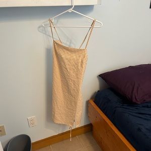 Yellow and white summer dress